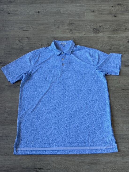 Peter Millar Other - Peter Millar Summer Comfort Polo Shirt Mens Extra Large Blue All Over Print Golf